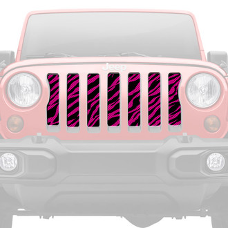 Dirty Acres® - 1-Pc Platinum Bright Pink Zebra Style Perforated Main Grille