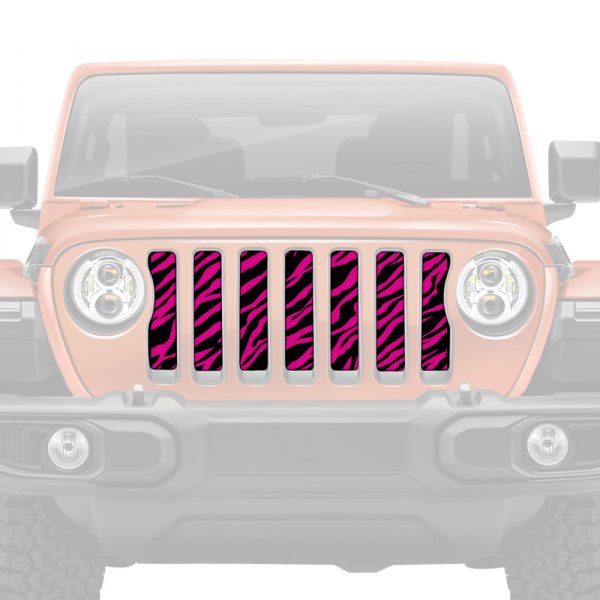 Dirty Acres® - 1-Pc Platinum Bright Pink Zebra Style Perforated Main Grille