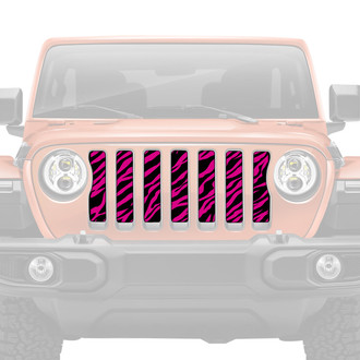Dirty Acres® - 1-Pc Platinum Bright Pink Zebra Style Perforated Main Grille
