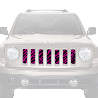 Dirty Acres® - 1-Pc Platinum Bright Pink Zebra Style Perforated Main Grille