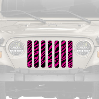 Dirty Acres® - 1-Pc Platinum Bright Pink Zebra Style Perforated Main Grille