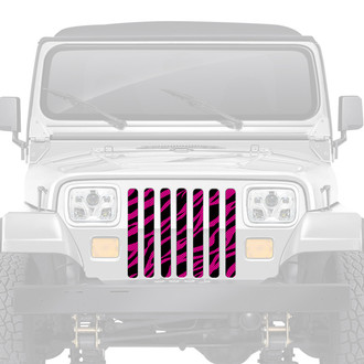 Dirty Acres® - 1-Pc Platinum Bright Pink Zebra Style Perforated Main Grille
