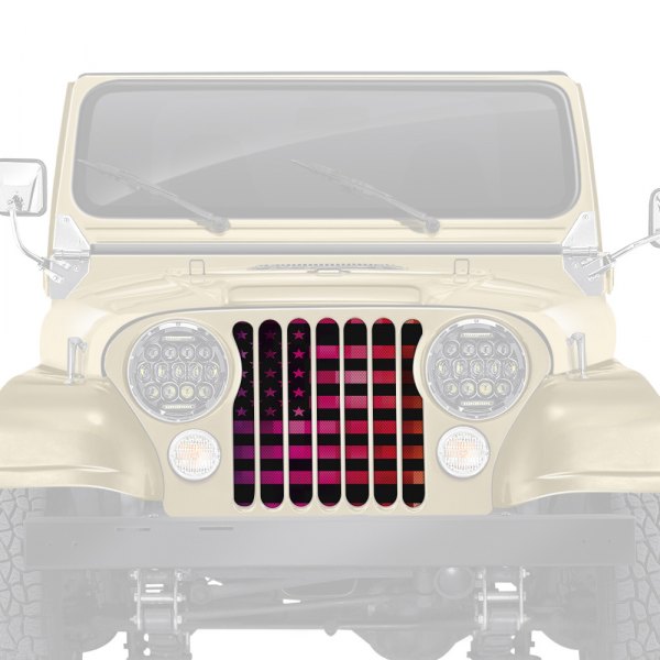 Dirty Acres® - 1-Pc Platinum Pride American Flag Style Perforated Main Grille