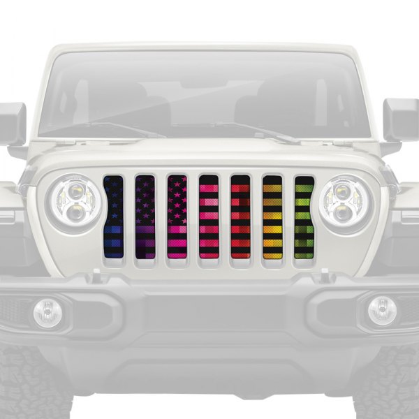 Dirty Acres® - 1-Pc Platinum Pride American Flag Style Perforated Main Grille