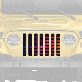 Dirty Acres® - 1-Pc Platinum Pride American Flag Style Perforated Main Grille