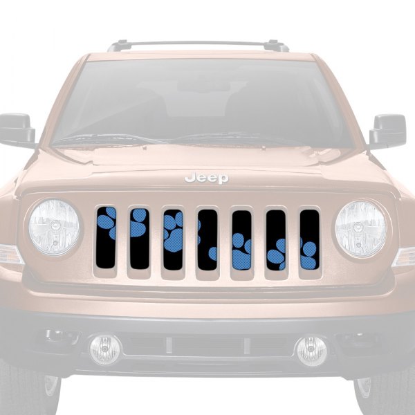 Dirty Acres® - 1-Pc Platinum Puppy Paw Prints Style Blue Perforated Main Grille