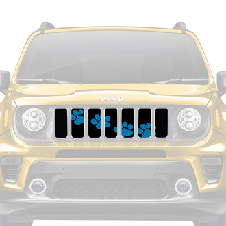 Dirty Acres® - 1-Pc Platinum Puppy Paw Prints Style Blue Perforated Main Grille