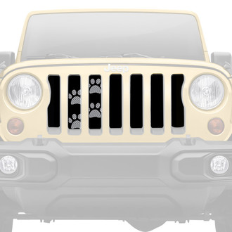 Dirty Acres® - 1-Pc Platinum Puppy Paw Prints Style Gray Perforated Main Grille