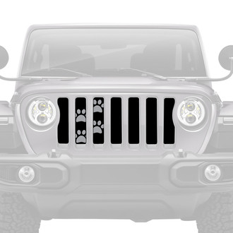 Dirty Acres® - 1-Pc Platinum Puppy Paw Prints Style Gray Perforated Main Grille