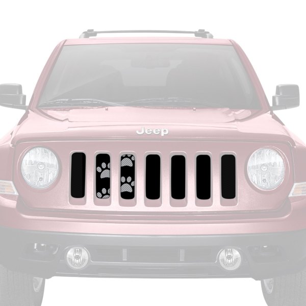 Dirty Acres® - 1-Pc Platinum Puppy Paw Prints Style Gray Perforated Main Grille