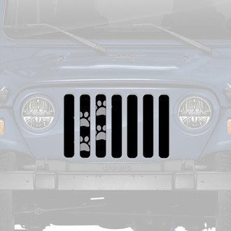 Dirty Acres® - 1-Pc Platinum Puppy Paw Prints Style Gray Perforated Main Grille