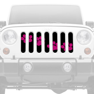 Dirty Acres® - 1-Pc Platinum Puppy Paw Prints Style Pink Perforated Main Grille