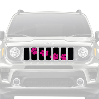 Dirty Acres® - 1-Pc Platinum Puppy Paw Prints Style Pink Perforated Main Grille