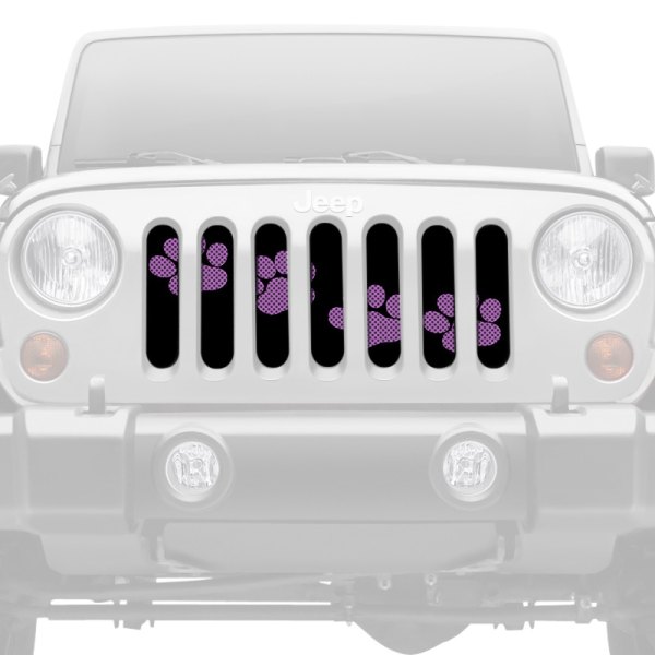Dirty Acres® - 1-Pc Platinum Puppy Paw Prints Style Purple Perforated Main Grille