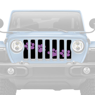 Dirty Acres® - 1-Pc Platinum Puppy Paw Prints Style Purple Perforated Main Grille