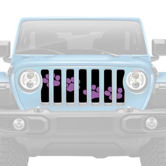 Dirty Acres® - 1-Pc Platinum Puppy Paw Prints Style Purple Perforated Main Grille