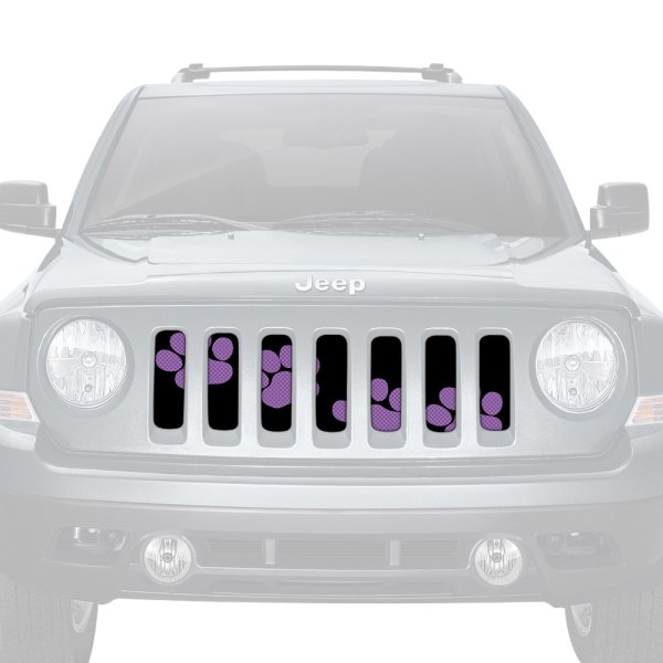 Dirty Acres® - 1-Pc Platinum Puppy Paw Prints Style Purple Perforated Main Grille
