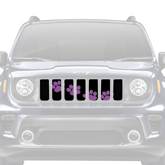 Dirty Acres® - 1-Pc Platinum Puppy Paw Prints Style Purple Perforated Main Grille