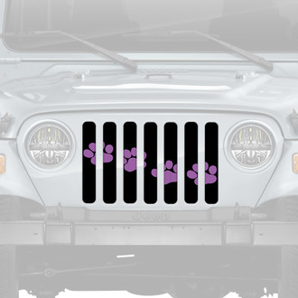 Dirty Acres® - 1-Pc Platinum Puppy Paw Prints Style Purple Perforated Main Grille