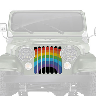 Dirty Acres® - 1-Pc Platinum Rainbow Pride Flag Style Perforated Main Grille