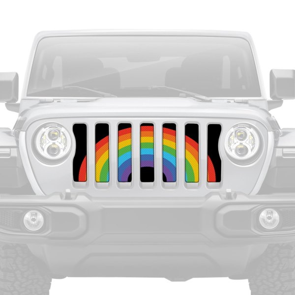 Dirty Acres® - 1-Pc Platinum Rainbow Pride Flag Style Perforated Main Grille