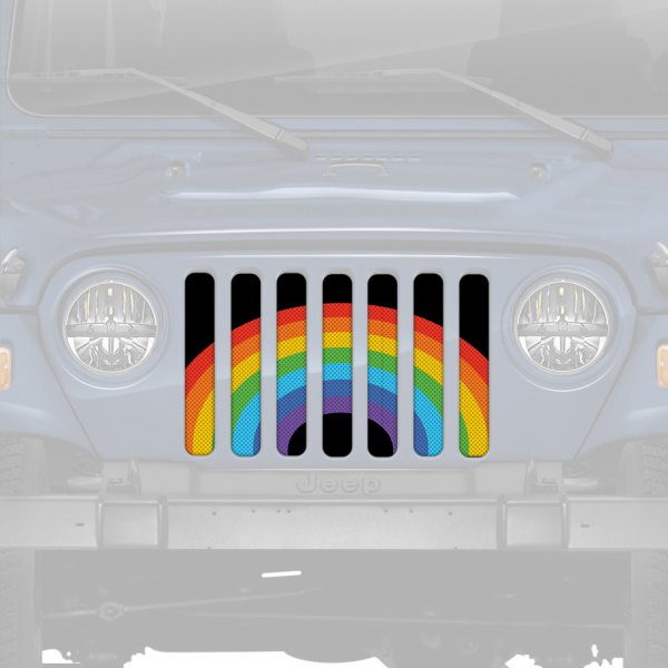 Dirty Acres® - 1-Pc Platinum Rainbow Pride Flag Style Perforated Main Grille