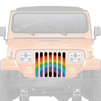 Dirty Acres® - 1-Pc Platinum Rainbow Pride Flag Style Perforated Main Grille