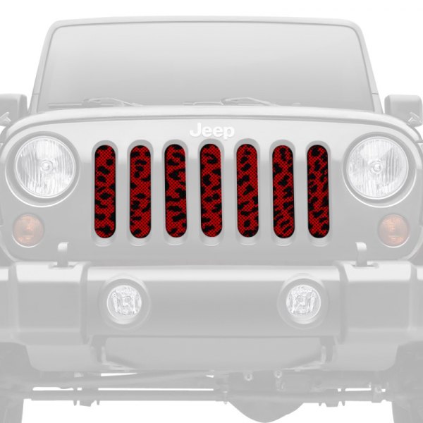 Dirty Acres® - 1-Pc Platinum Cheetah Style Red Perforated Main Grille