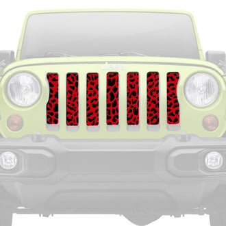 Dirty Acres® - 1-Pc Platinum Cheetah Style Red Perforated Main Grille