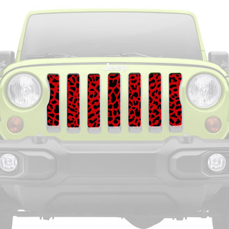 Dirty Acres® - 1-Pc Platinum Cheetah Style Red Perforated Main Grille
