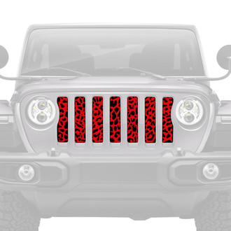 Dirty Acres® - 1-Pc Platinum Cheetah Style Red Perforated Main Grille