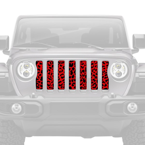 Dirty Acres® - 1-Pc Platinum Cheetah Style Red Perforated Main Grille