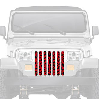 Dirty Acres® - 1-Pc Platinum Cheetah Style Red Perforated Main Grille