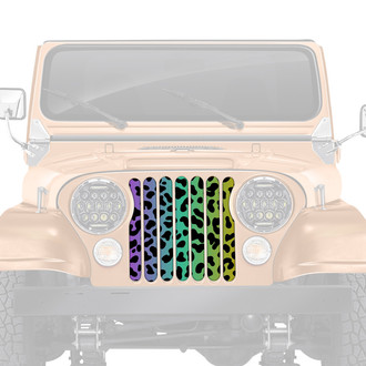 Dirty Acres® - 1-Pc Platinum Cheetah Style Rainbow Perforated Main Grille
