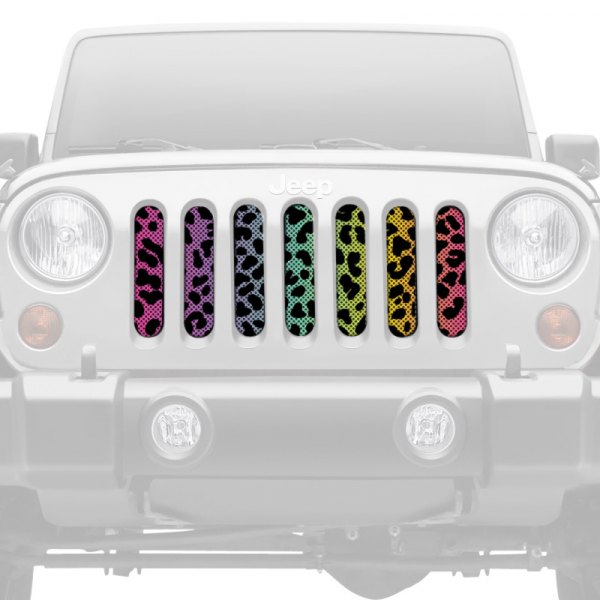 Dirty Acres® - 1-Pc Platinum Cheetah Style Rainbow Perforated Main Grille