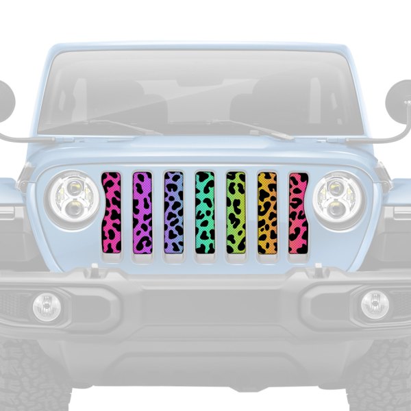 Dirty Acres® - 1-Pc Platinum Cheetah Style Rainbow Perforated Main Grille