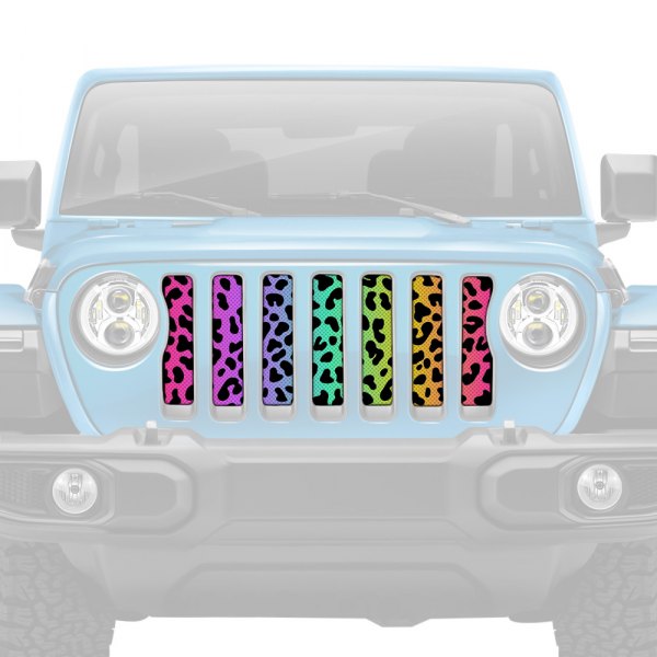 Dirty Acres® - 1-Pc Platinum Cheetah Style Rainbow Perforated Main Grille