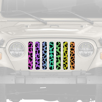 Dirty Acres® - 1-Pc Platinum Cheetah Style Rainbow Perforated Main Grille