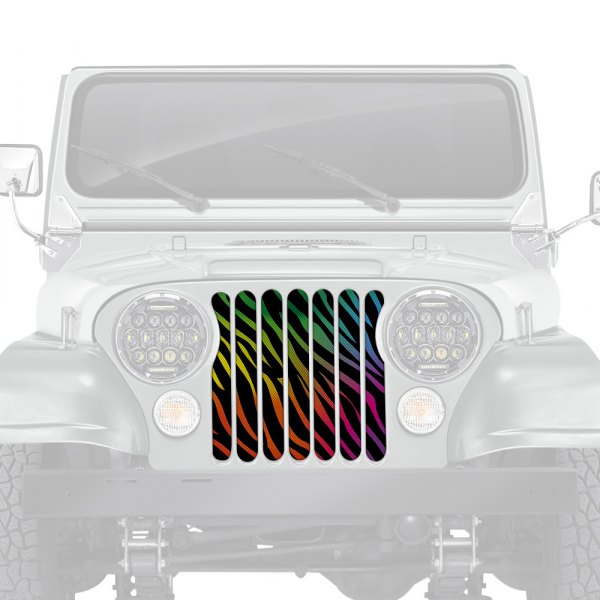 Dirty Acres® - 1-Pc Platinum Rainbow Zebra Style Perforated Main Grille
