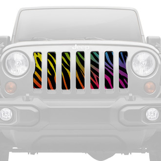 Dirty Acres® - 1-Pc Platinum Rainbow Zebra Style Perforated Main Grille