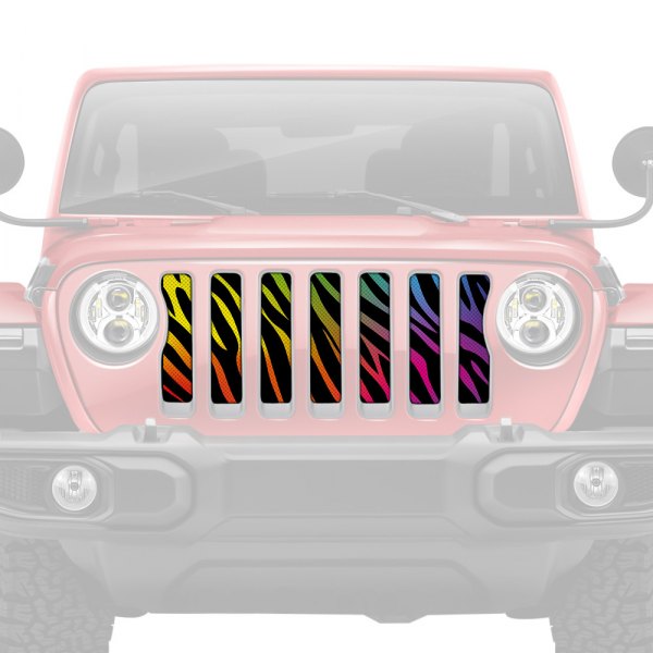 Dirty Acres® - 1-Pc Platinum Rainbow Zebra Style Perforated Main Grille