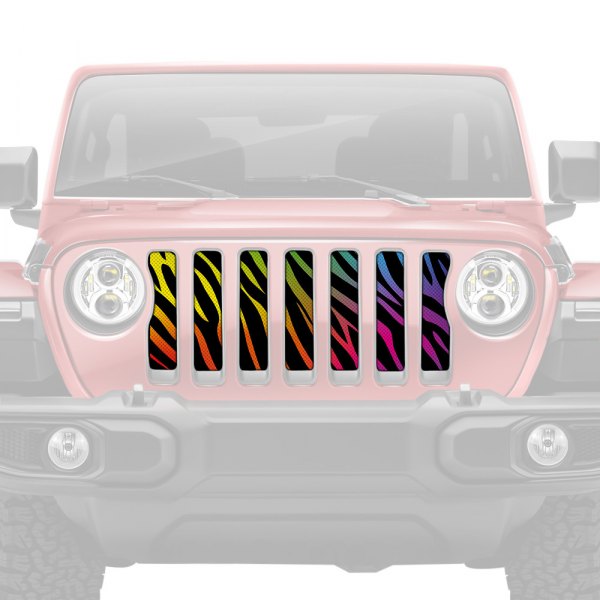 Dirty Acres® - 1-Pc Platinum Rainbow Zebra Style Perforated Main Grille