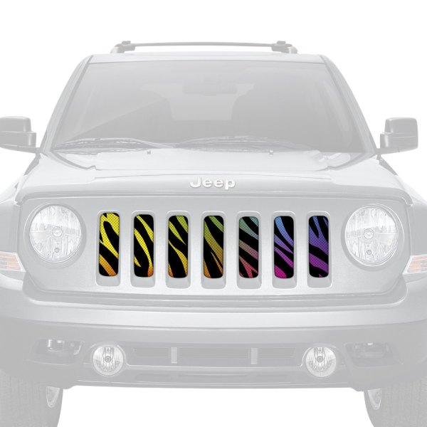 Dirty Acres® - 1-Pc Platinum Rainbow Zebra Style Perforated Main Grille