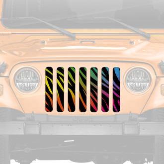 Dirty Acres® - 1-Pc Platinum Rainbow Zebra Style Perforated Main Grille
