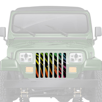 Dirty Acres® - 1-Pc Platinum Rainbow Zebra Style Perforated Main Grille