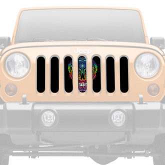 Dirty Acres® - 1-Pc Platinum Sugar Skull Rainbow Style Perforated Main Grille