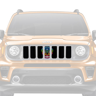 Dirty Acres® - 1-Pc Platinum Sugar Skull Rainbow Style Perforated Main Grille