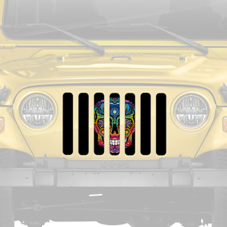 Dirty Acres® - 1-Pc Platinum Sugar Skull Rainbow Style Perforated Main Grille