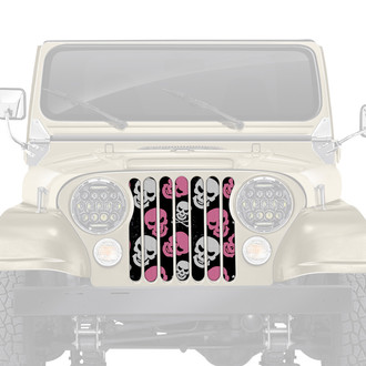 Dirty Acres® - 1-Pc Platinum Skulls Style Baby Pink Perforated Main Grille