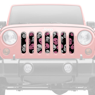 Dirty Acres® - 1-Pc Platinum Skulls Style Baby Pink Perforated Main Grille